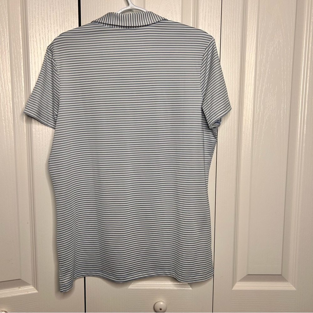 LevelWear The Players Golf‎ Polo Shirt Women’s Striped Blue White L Short Sleeve - Picture 5 of 5